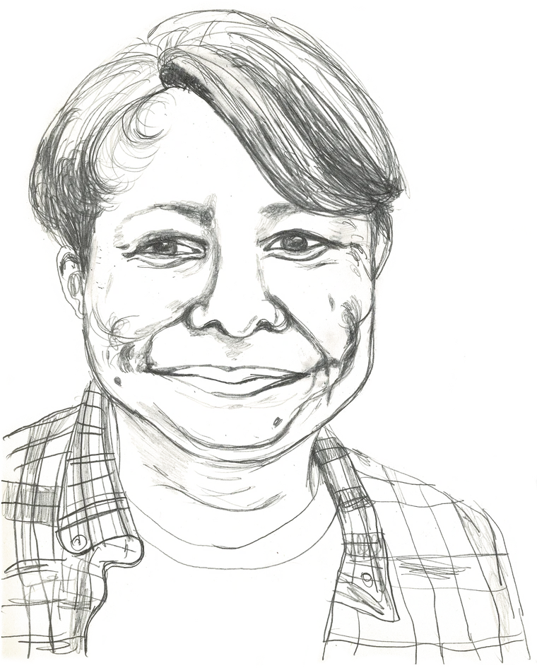 Pencil portrait of Tanne Harris-Nijmeijer.